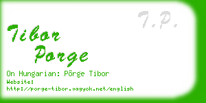 tibor porge business card