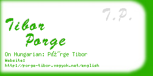 tibor porge business card